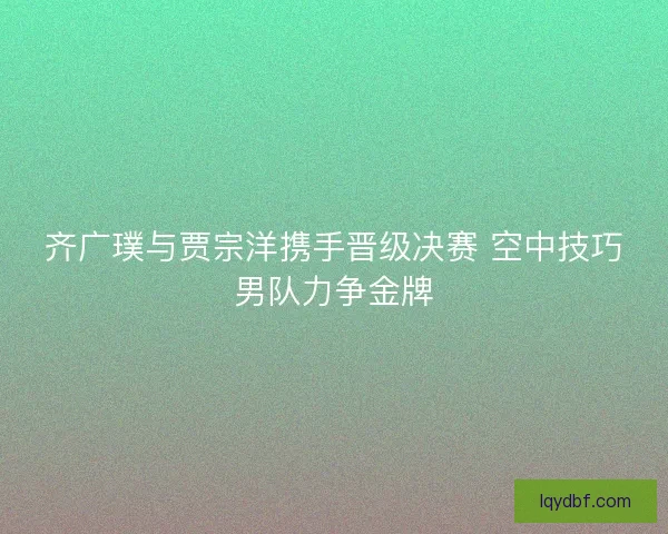 齐广璞与贾宗洋携手晋级决赛 空中技巧男队力争金牌